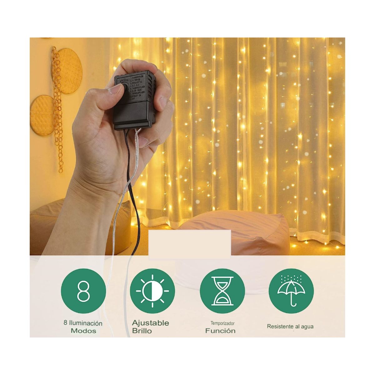 LUCES LED DE CORTINAS COLGANTES.