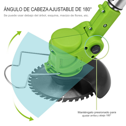 CORTADORA DE PASTO INALÁMBRICA 2 EN 1.