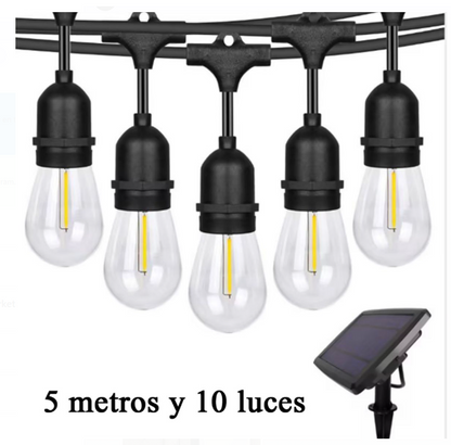 GUIRNALDA SOLAR DE 5 METROS 10 LUCES.