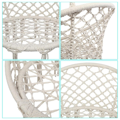 SILLA HAMACA DE MACRAMÉ RESISTENTE.