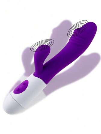 DILDO CON ESTIMULADOR RECARGABLE.