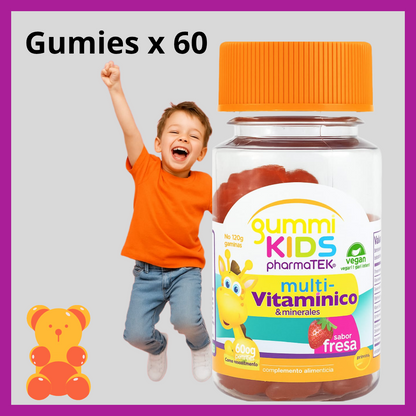 MULTIVITAMINAS EN GOMITAS, SABOR FRESA PARA NIÑOS