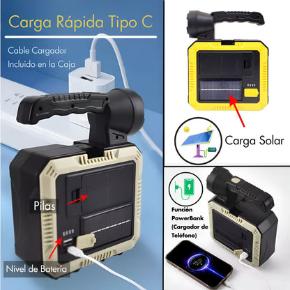 KIT DE HERRAMIENTAS CON LAMPARA SOLAR LED/ 16 PIEZAS.