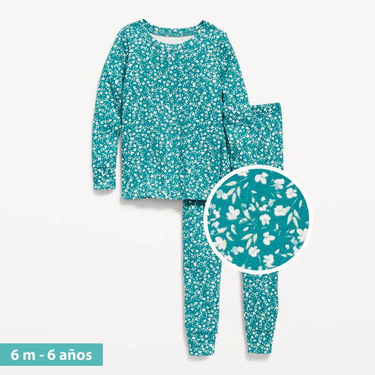 PIJAMA IMPORTADA OLD NAVI COLOR TURQUESA CON FLORES