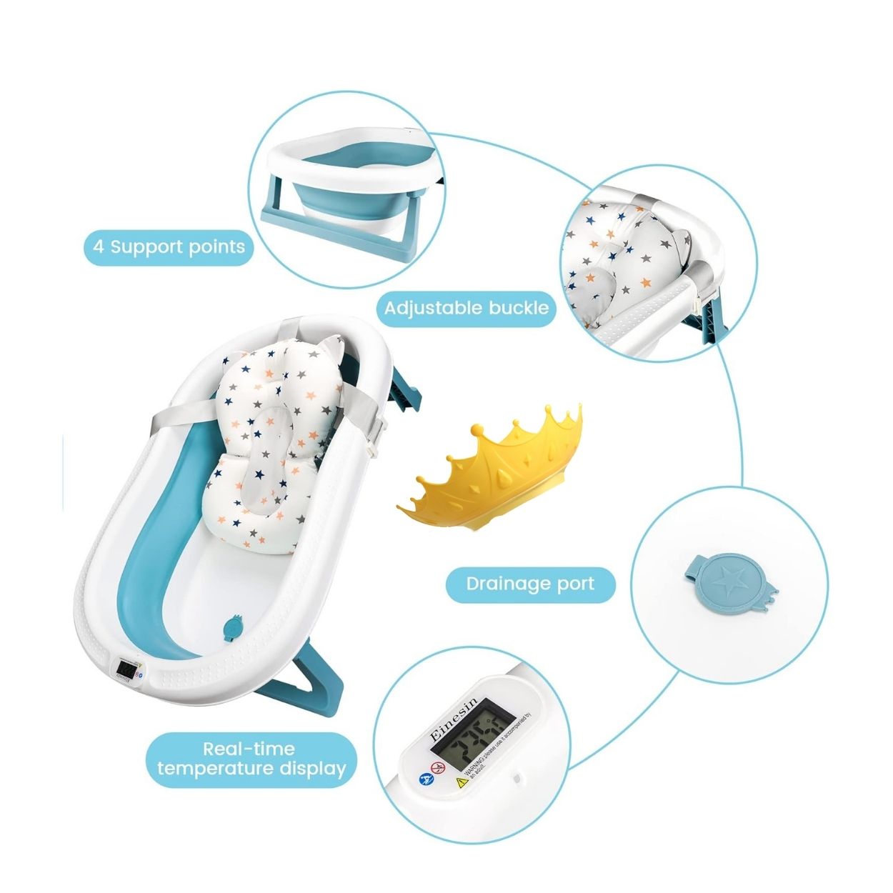 BAÑERA CON TERMOMETRO PARA BEBÉ.