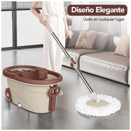 BALDE CON CENTRIFUGADO Y TRAPEADOR.