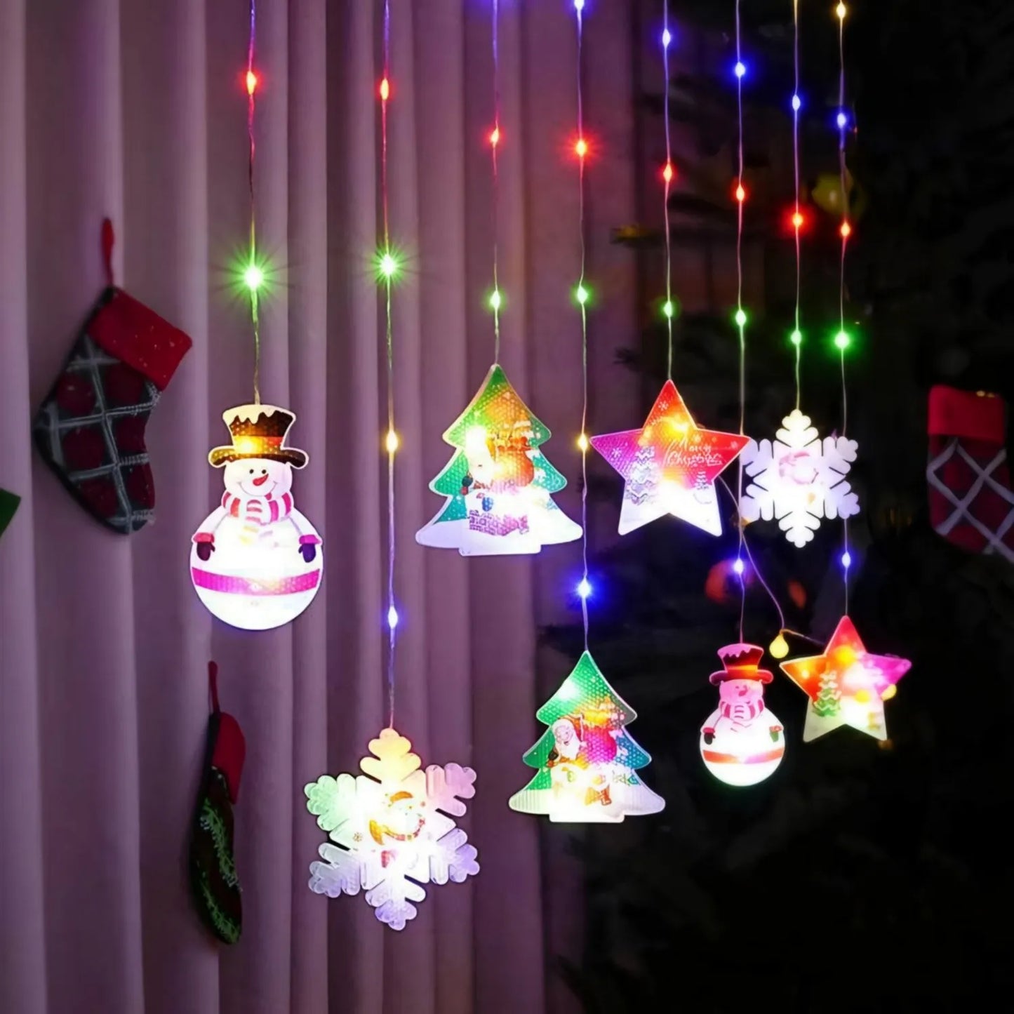 GUIRNALDA LED CON FIGURAS NAVIDEÑAS.